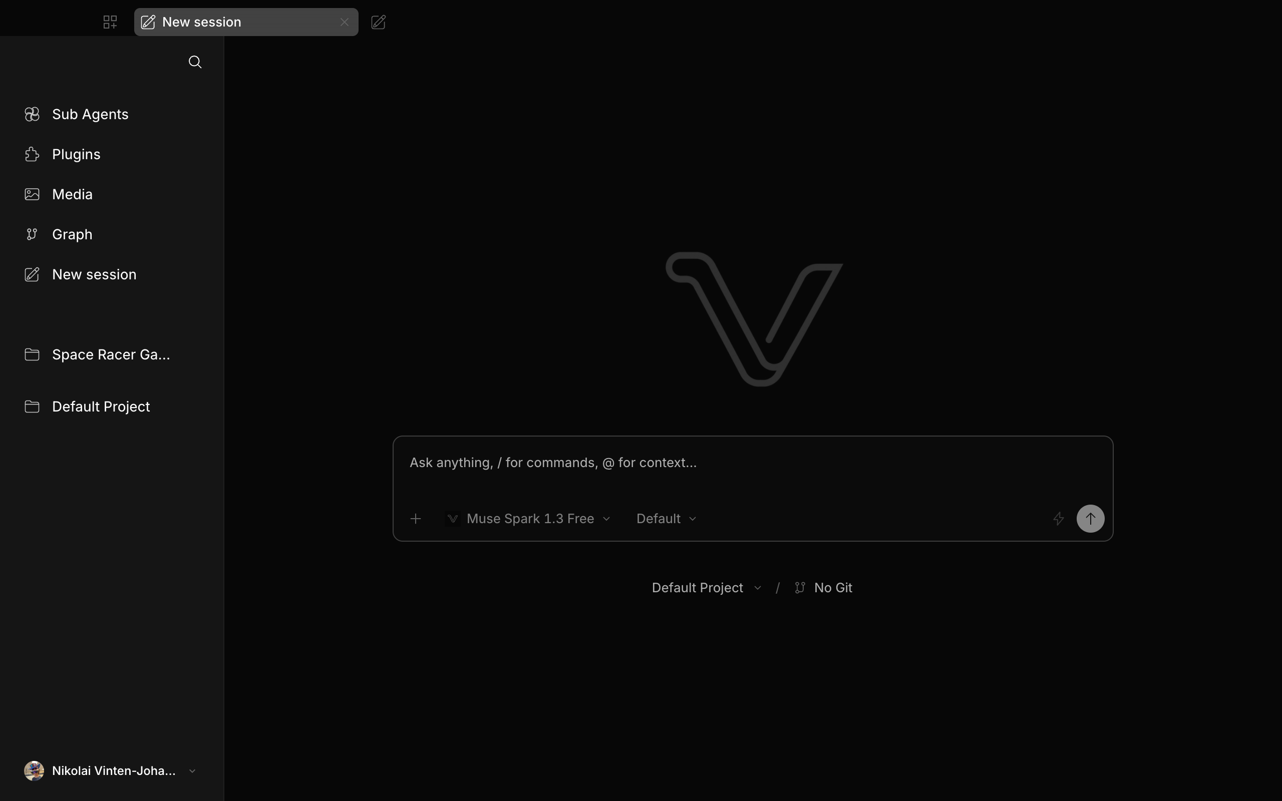 Virillio Code Electron desktop app with project sidebar and prompt composer